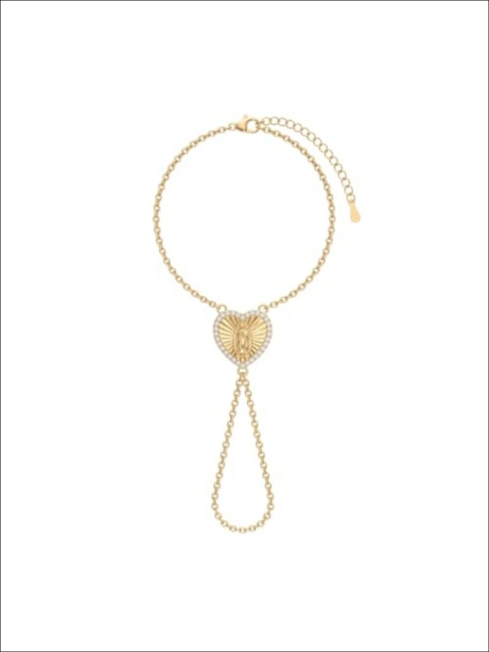 14K Gold Plated Women's Dainty Ring Bracelet Hand Chain Trendy Jewelry Gift